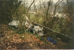 Rubbish left in the woods